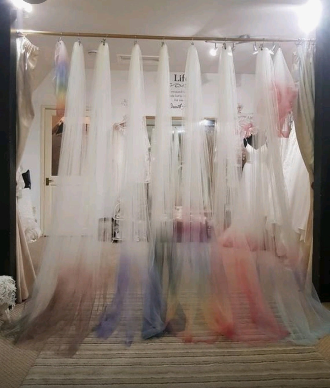 Ombre veil - purple dipdye effect 250cm