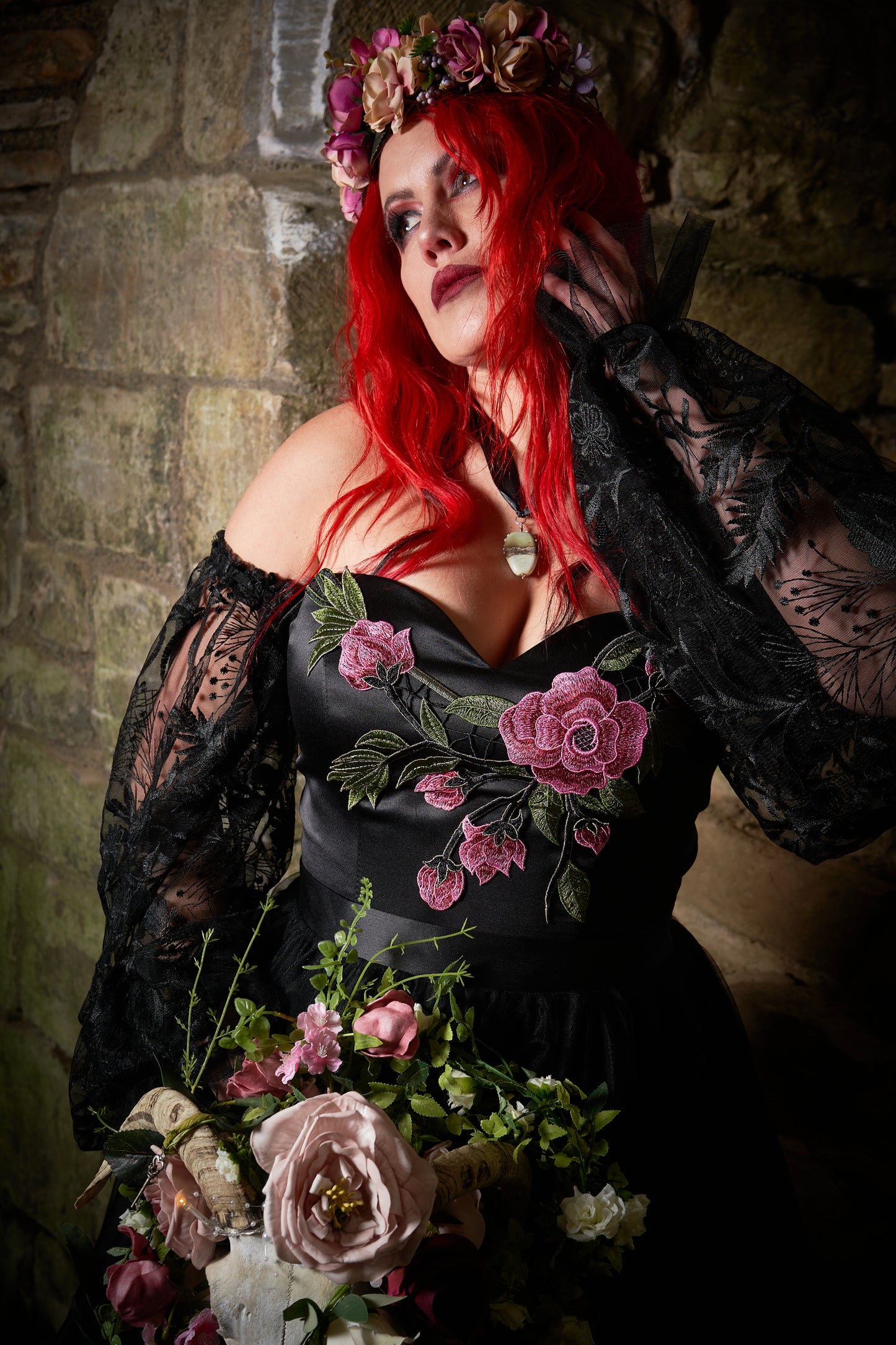 Midnight Rose,  Black bridal seperates.